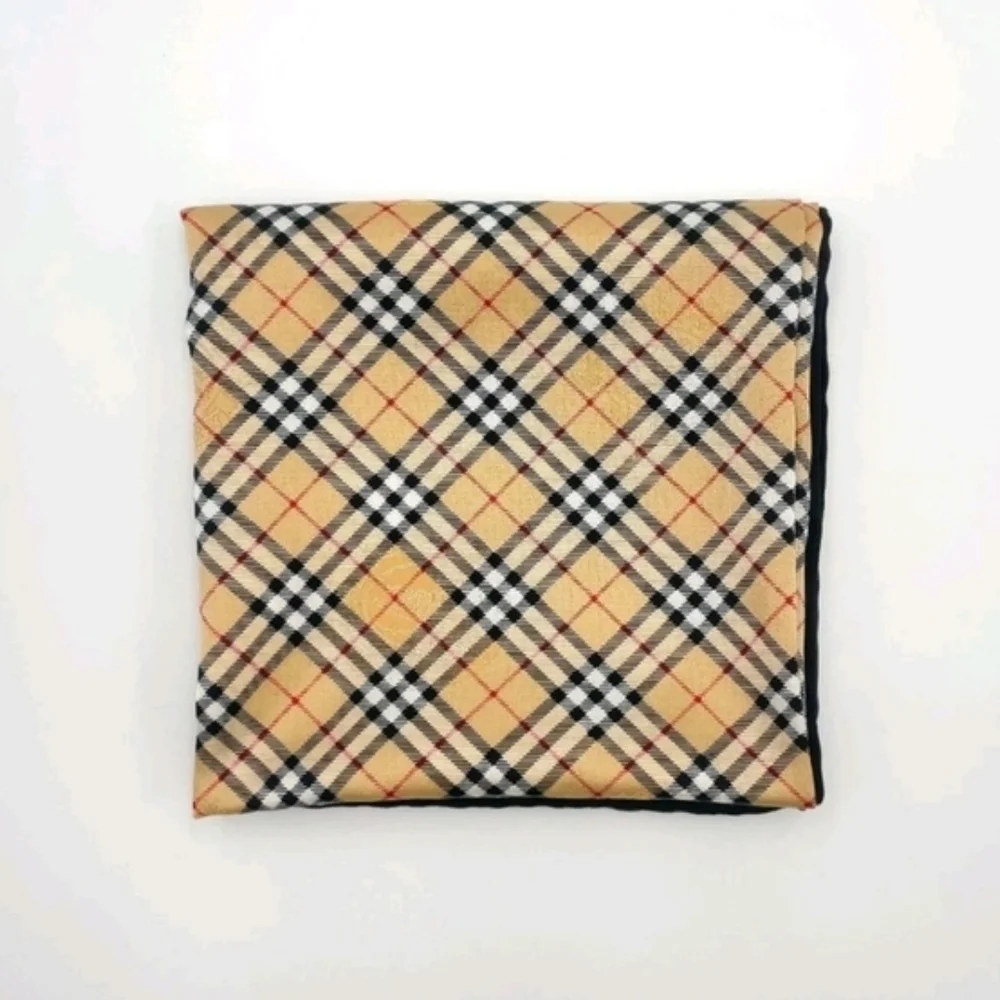 BURBERRYS Vintage Nova Check Silk Scarf 23x23 Belt Equestrian Print - Picture 6 of 8